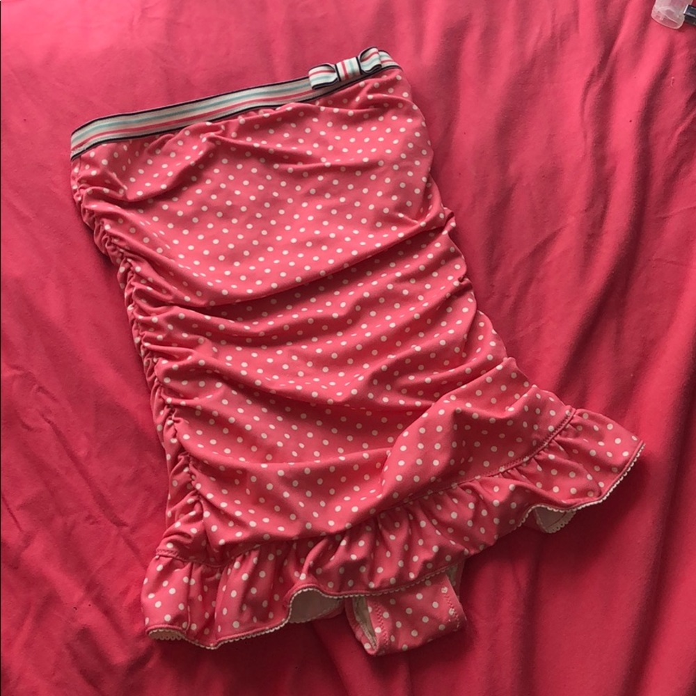 Juicy Couture beach royalty pink polka dot suit